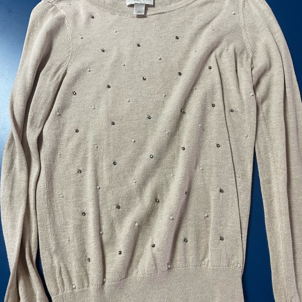 Elegant Beige Sweater with Embellishments